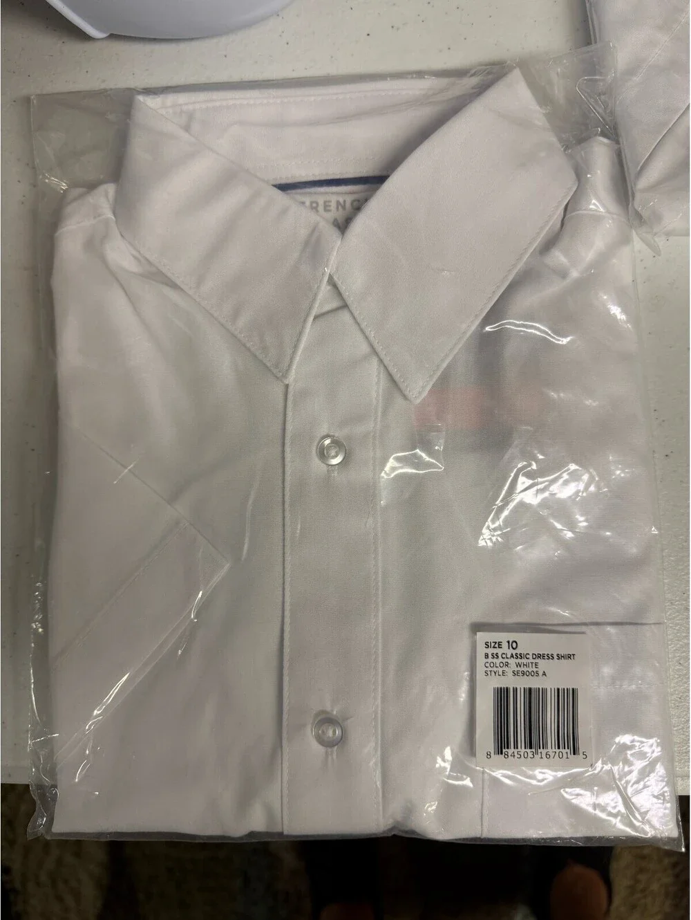 Boys Short Sleeve Classic White Dress Shirt Size 10